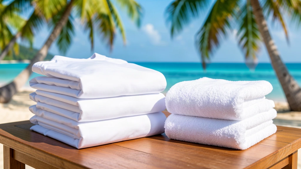 Beach towels and laundry bag ready for pick-up in Karon